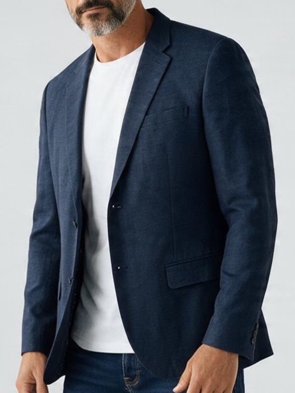 Perry Ellis Blazer Sz 44 XL Slim Fit Men's Blue Classic Tailored Sport Coat New